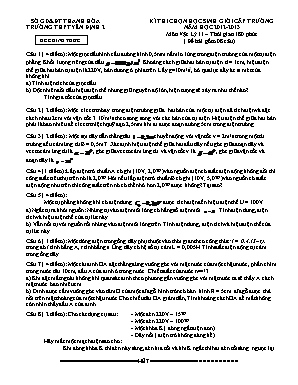 Đề thi chọn học sinh giỏi cấp trường môn Vật lí Lớp 11 - Năm học 2012-2013 - Trường THPT Yên Định 2 (Có đáp án)